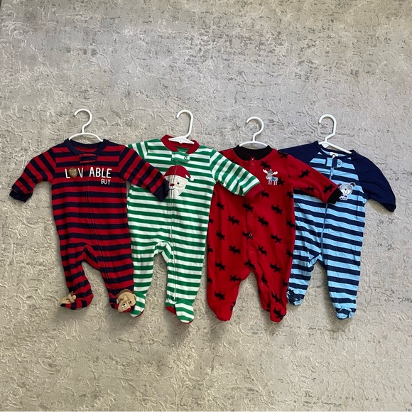 Carter’s Footsie Pajama Set of 4 Baby Size 3 Months - Picture 2 of 5